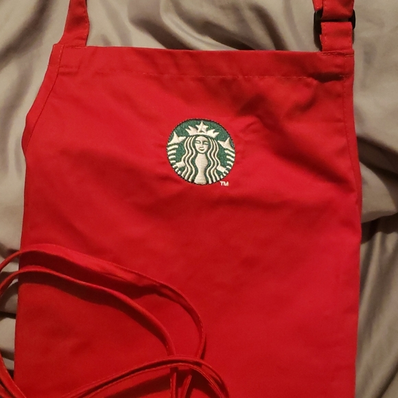 Red Starbucks apron